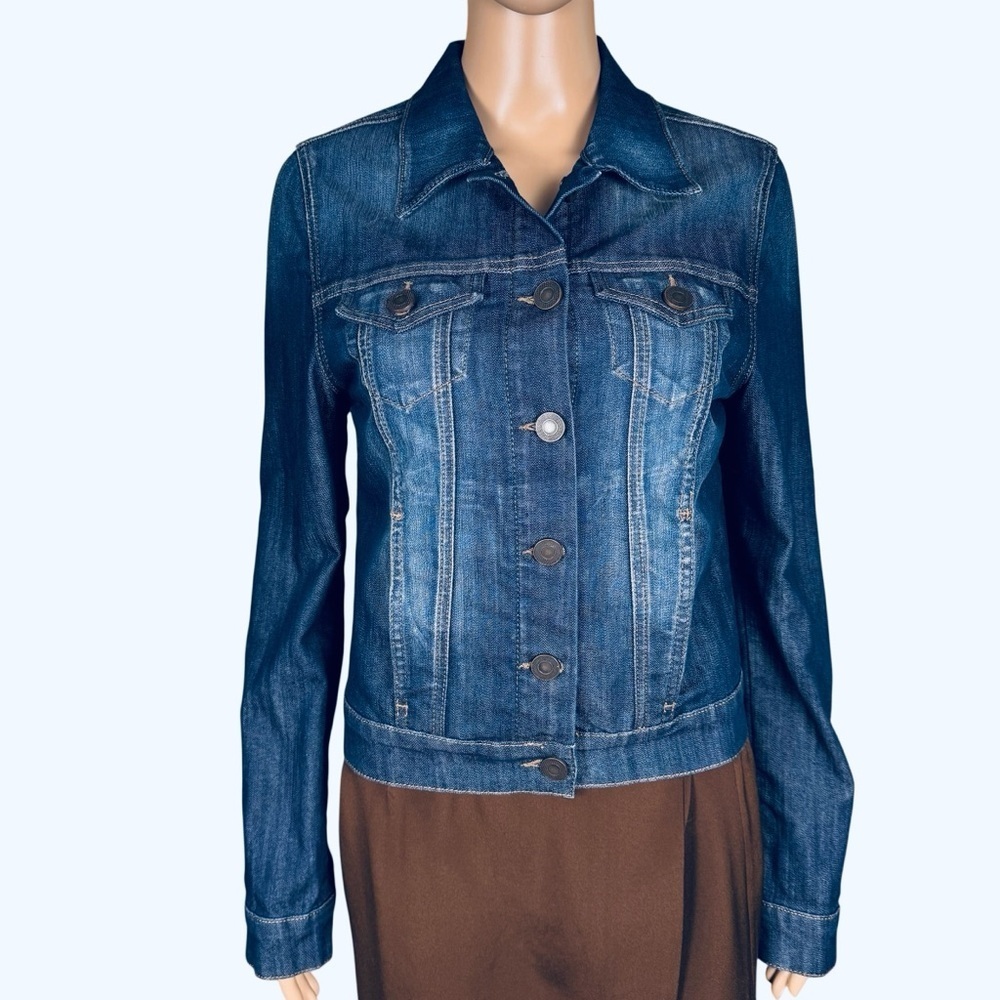 New Aqua Brianna Denim Blue Jacket Size M